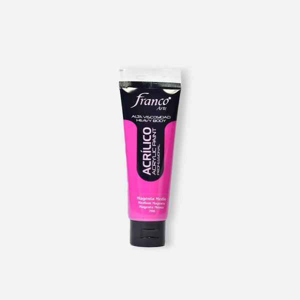 7707227489054 Pintura Acrilica Profesional Franco Arte Pintura Acrílica 100 ml Magenta Medio Profesional Cartel Arte & Papelería