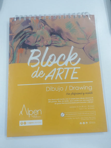 7707357807520 Block Arte Dibujo Alpen Papel de dibujo X 30 Hojas 25 X 35Cm 200gr Blanco Dibujo Cartel Arte & Papelería