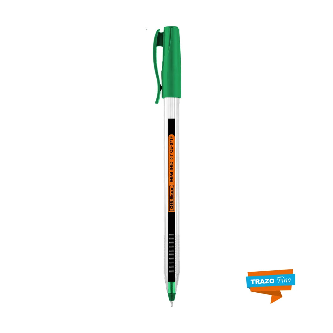 7708013947529 Bolígrafo Semi Gel Offiesco 0.7 mm Oe-071F Verde Cartel Arte & Papelería