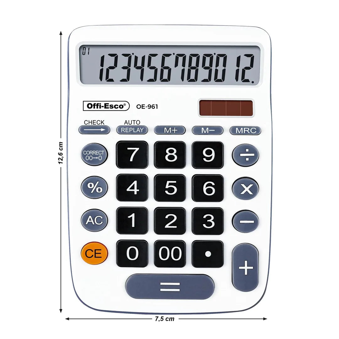 7708820918453 Calculadora Offiesco 12 Digitos Grande OE - 961 Cartel Arte & Papelería