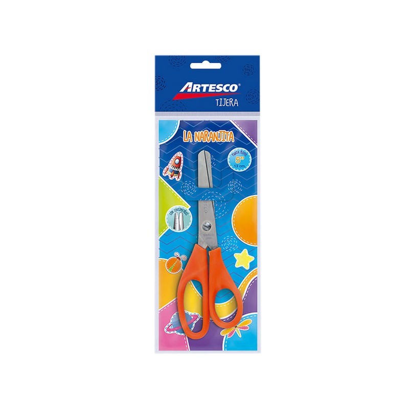 7750082763272 Tijera Artesco Escolares Tijera 5" Naranjita Escolar Cartel Arte & Papelería
