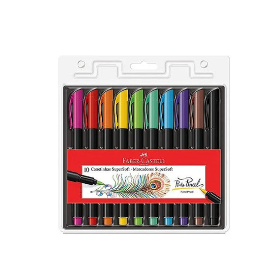 7891360657644 Marcador Supersoft Brush Faber Castell Marcador X 10 Unidades Surtido Supersoft Brush Cartel Arte & Papelería