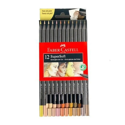 7891360668374 Caja Colores Faber Castell Lápices de colores X 12 Unidades Surtido Piel Super Soft Cartel Arte & Papelería
