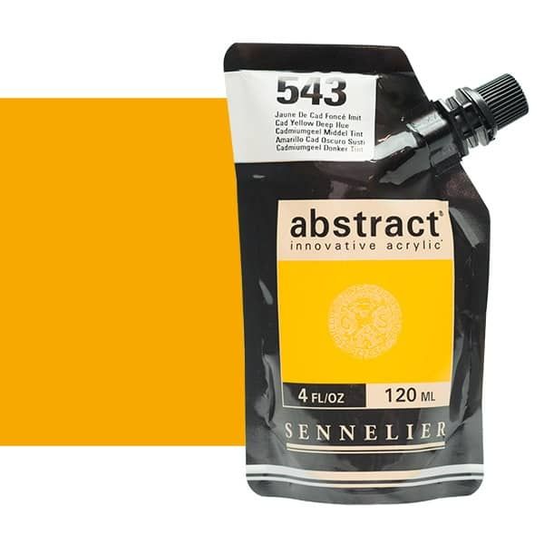 0V20109000000 Acrilico Abstract Sennelier 120ml Amarillo Cadmio Profundo-Ref. 543-Cartel Arte & Papelería