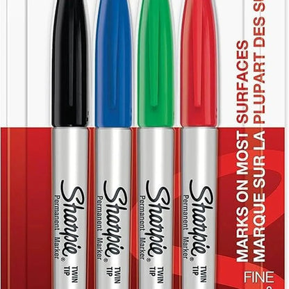 Marcador Sharpie Twin Tip 4 Doble Punta Negro SANFORD