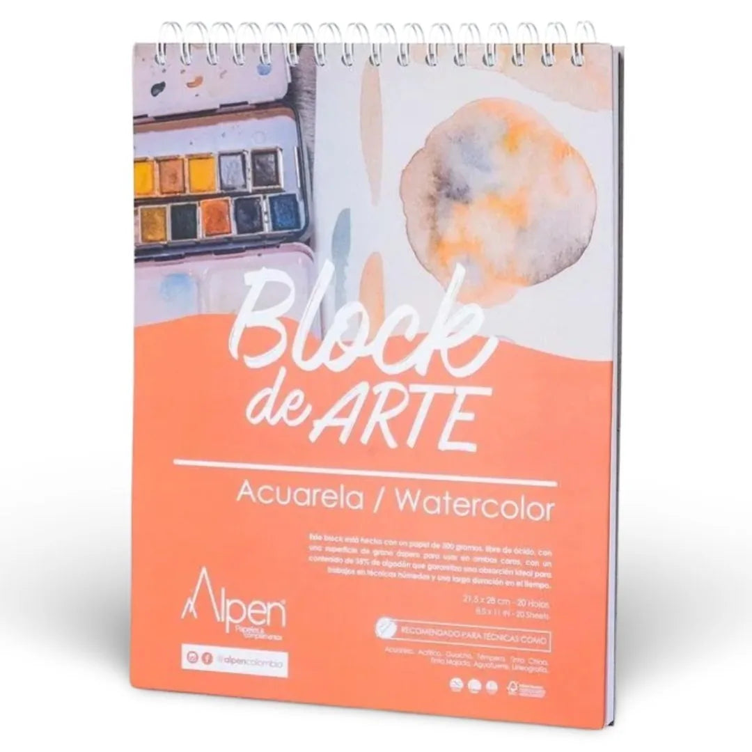 Block acuarela Alpen 300gr 21.5 x 28 cm