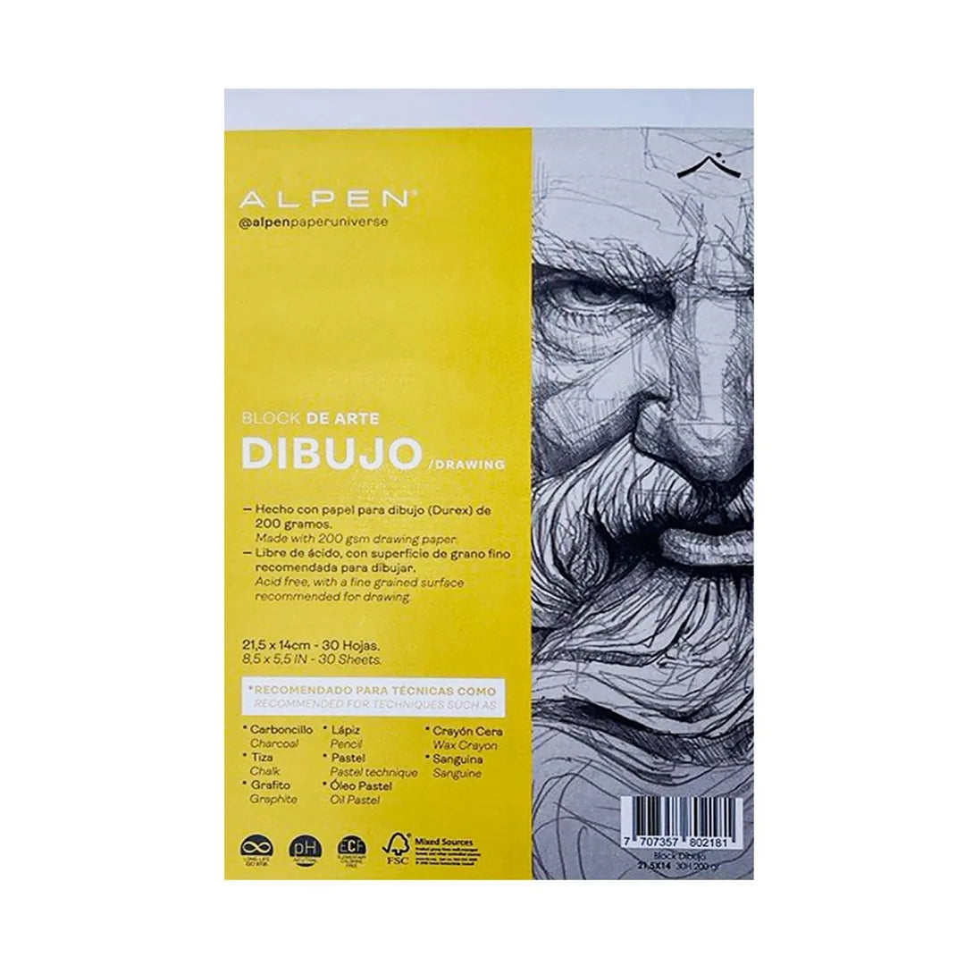 Block Dibujo Alpen 200gr 21.5 x 28 cm blanco