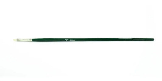 Pincel Plano Fibra Natural PIPO Mango Verde Pelo de Cerdo