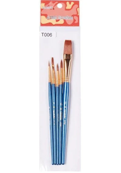 Juego Pincel Mixto Fibra Sintética Kangrui Gioto Nylon 5