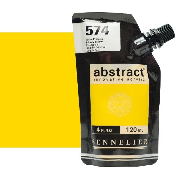 0V20144000000 Acrilico Abstract Sennelier 120ml Amarillo Primario-Ref. 574-Cartel Arte & Papelería