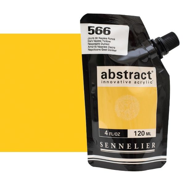 0V34342000000 Acrilico Abstract Sennelier 120ml Amarillo Napoles Oscuro-Ref. 566-Cartel Arte & Papelería