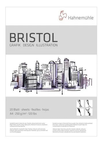 4011367103743 Block Bristol Para Dibujo de Ilustración Hahnemuhle A4 21 X 29.7 cm 250 gr Cartel Arte & Papelería
