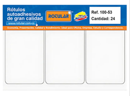 7707185770331 Rotulo Autoadhesivo Rotular 24 Unidades Blanco 100 X 53 mm Cartel Arte & Papelería