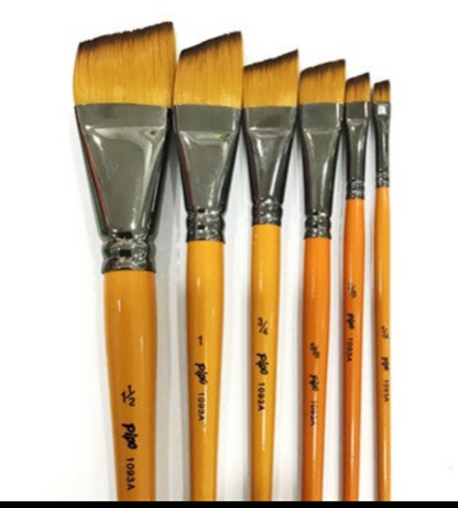 Pincel Angular 1093 A Fibra Sintética Pipo Naranja Nylon