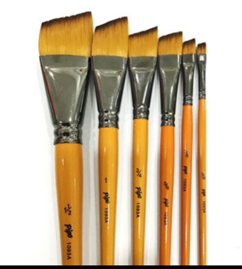 Pincel Angular 1093 A Fibra Sintética Pipo Naranja Nylon