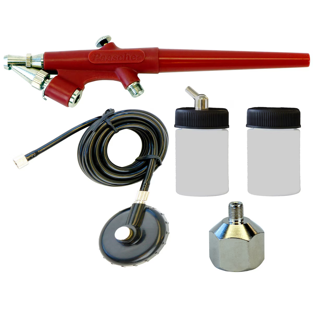  EZ-Iniciación Kit De Aerógrafo de Acción Sencilla Tamaño de la cabeza: #3 (0.6mm) Patrón de rociado: 1/16" a 1-1/2" Presión de aire: 20-45 PSI Cartel Arte & Papelería