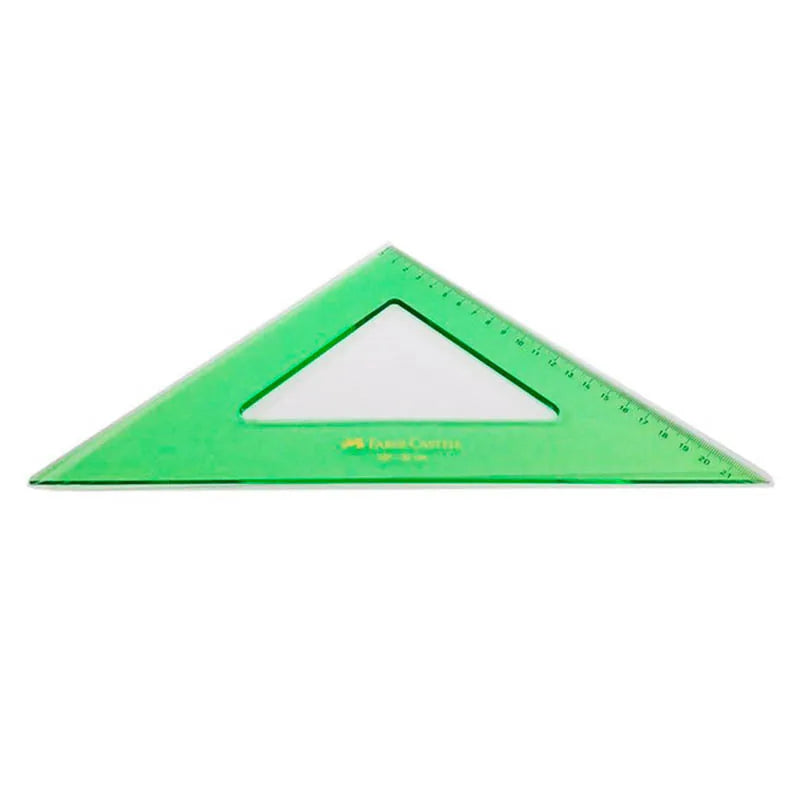 7703336101412 Escuadra Faber Castell 26 cm Escuadra 45° Verde Cartel Arte & Papelería