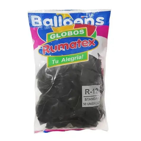 7704532547165 Globos R-12 Rumatex X 50 Unidades Negro R - 12 Cartel Arte & Papelería