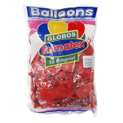 7707865843980 Globos R-12 Rumatex X 50 Unidades Rojo R - 12 Cartel Arte & Papelería