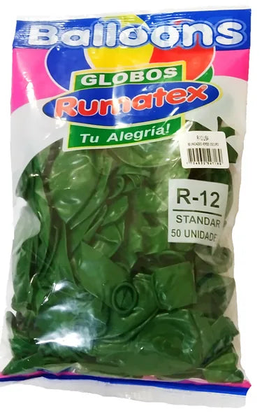 7704532547066 Globos R-12 Rumatex X 50 Unidades Verde Navidad R -12 Cartel Arte & Papelería