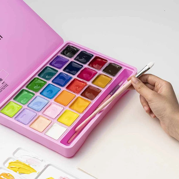 6974712453642 Gouache en Potes Himi X24 Unidades 30gr Color Empaque: Rosado Colores Surtidos Cartel Arte & Papelería