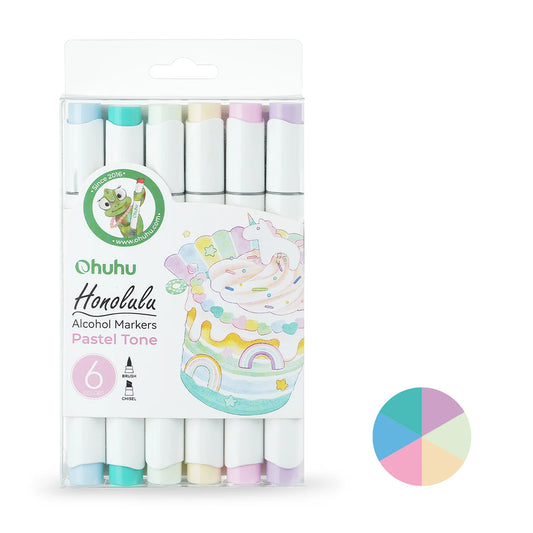 Marcadores Artísticos Con Alcohol Doble Punta - Tonos Pastel | Ohuhu Honolulu