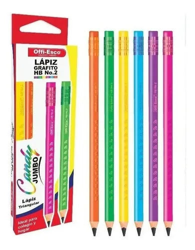7709733652083 Lapiz Grafito Offiesco Unidad Jumbo HB #2 Cartel Arte & Papelería