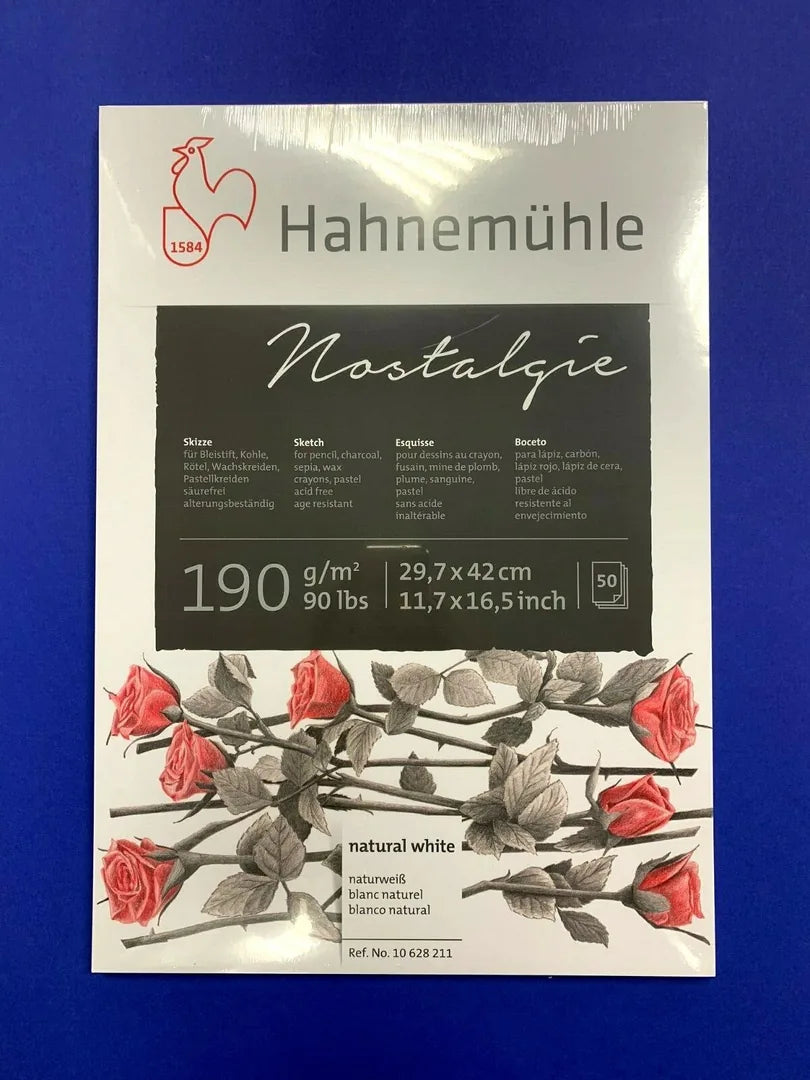 4011367282110 Block Nostalgie Hahnemuhle 29.7 x 42 cm 190 gr - 50 Hojas Tecnicas de uso: Dibujo - Carbon - Lapiz - Pastel Cartel Arte & Papelería