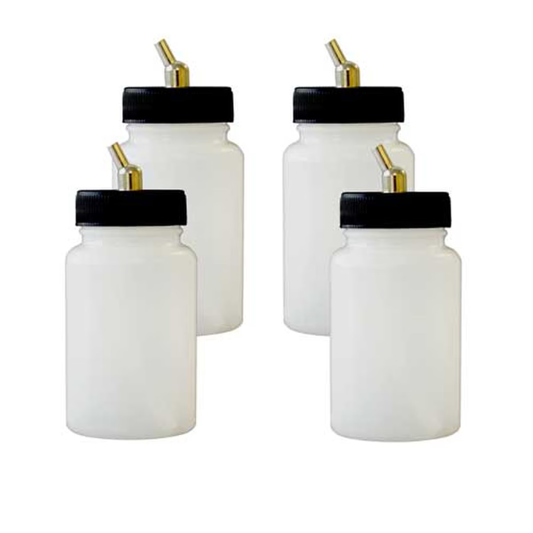  Botellas De Plástico Para Modelos VL, MIL, SI & TS Aerógrafos Paasche x4 3oz BA-60 Cartel Arte & Papelería