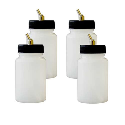  Botellas De Plástico Para Modelos VL, MIL, SI & TS Aerógrafos Paasche x4 3oz BA-60 Cartel Arte & Papelería