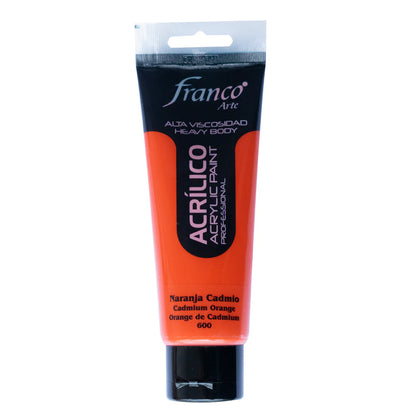 7707227483960 Pintura Acrilica Profesional Franco Arte 100 ml Profesional Naranja Cadmio Cartel Arte & Papelería