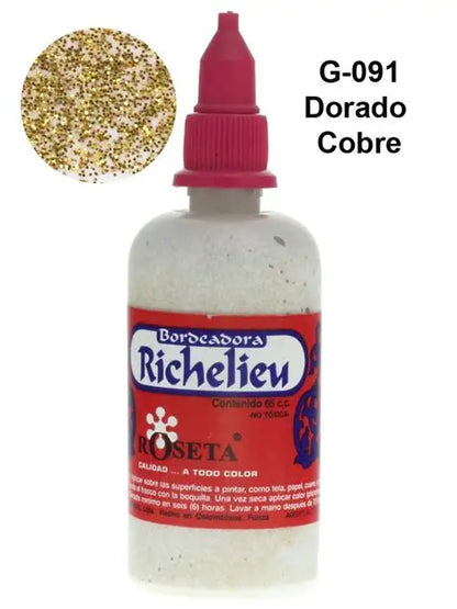 7704294929100 Richelieu Roseta 65 ml Dorado Escarchado Bordeador Cartel Arte & Papelería