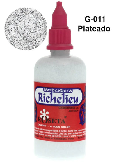 7704294920114 Richelieu Roseta 65 ml Plateado Escarchado Bordeador Cartel Arte & Papelería