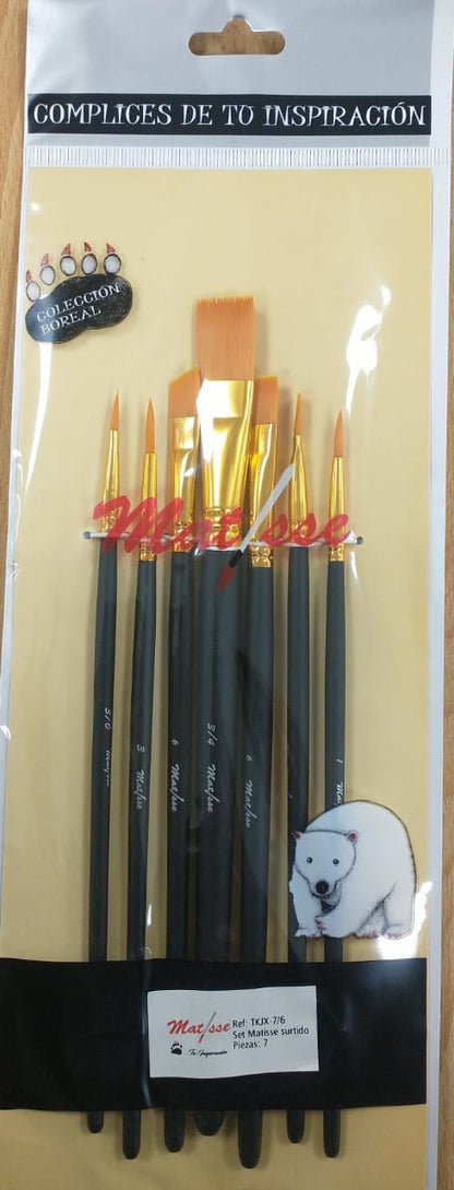Juego Pincel Mixto Fibra Sintética Matisse Nylon