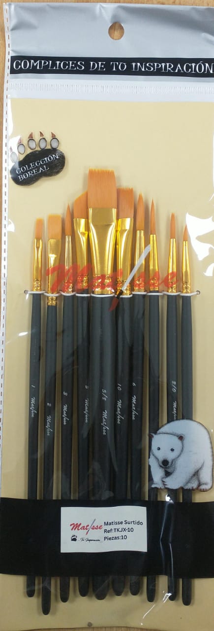 Juego Pincel Mixto Fibra Sintética Matisse Nylon