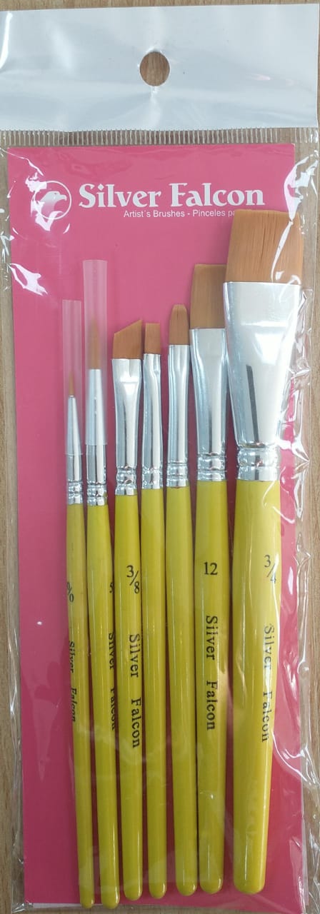 Juego Pincel Mixto Fibra Sintética Silver Falcon Nylon 7