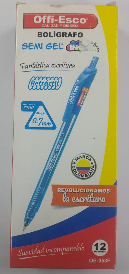 Bolígrafo Semi Gel Offiesco
