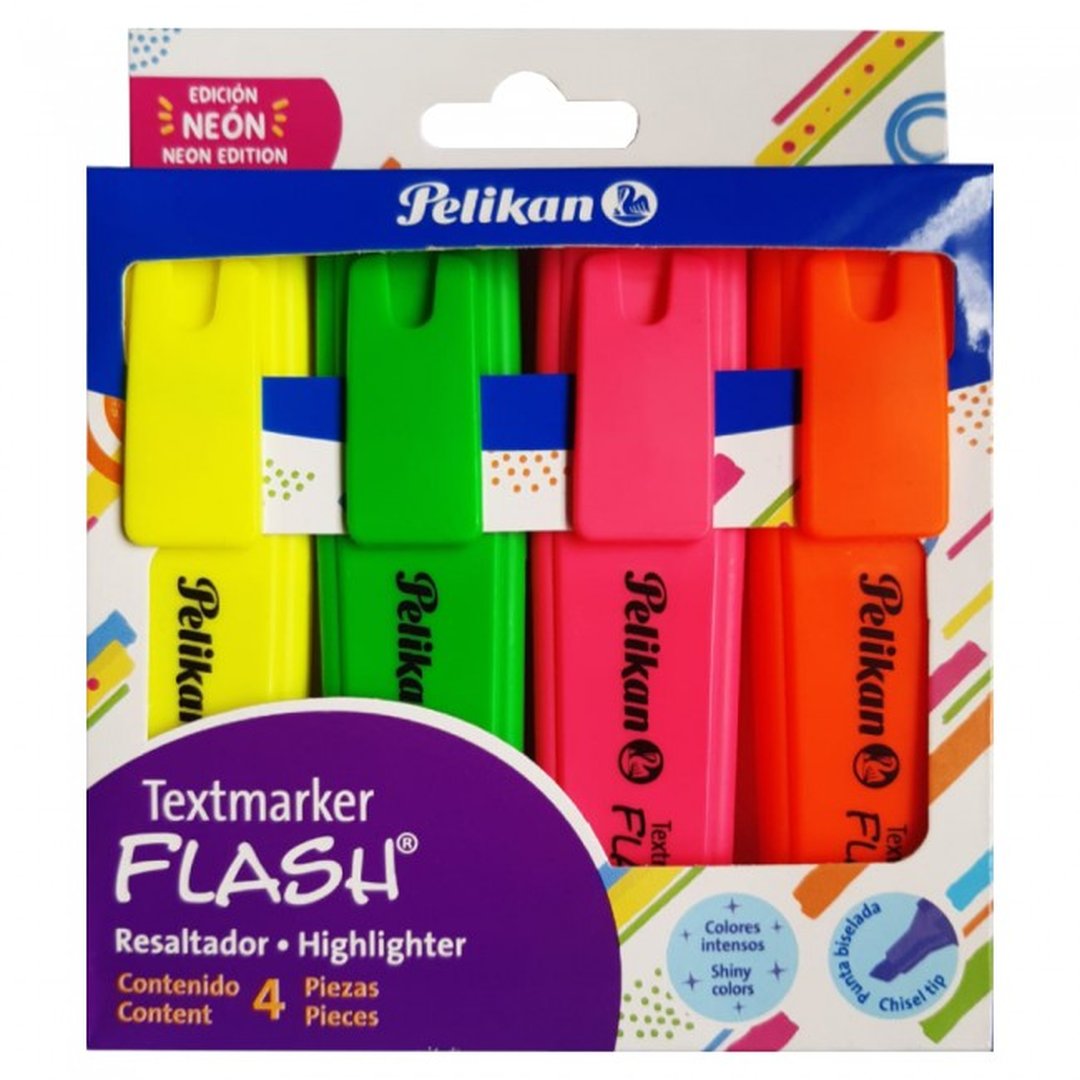 7703064002418_X 4 Unidades  Resaltador Textmarker Flash Neón  Neón.jpg