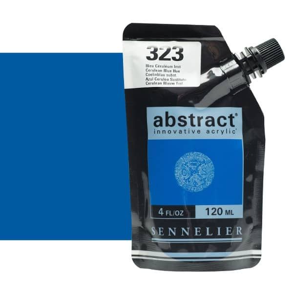 0V20114000000 Acrilico Abstract Sennelier 120ml Azul Ceruleo-Ref. 323-Cartel Arte & Papelería
