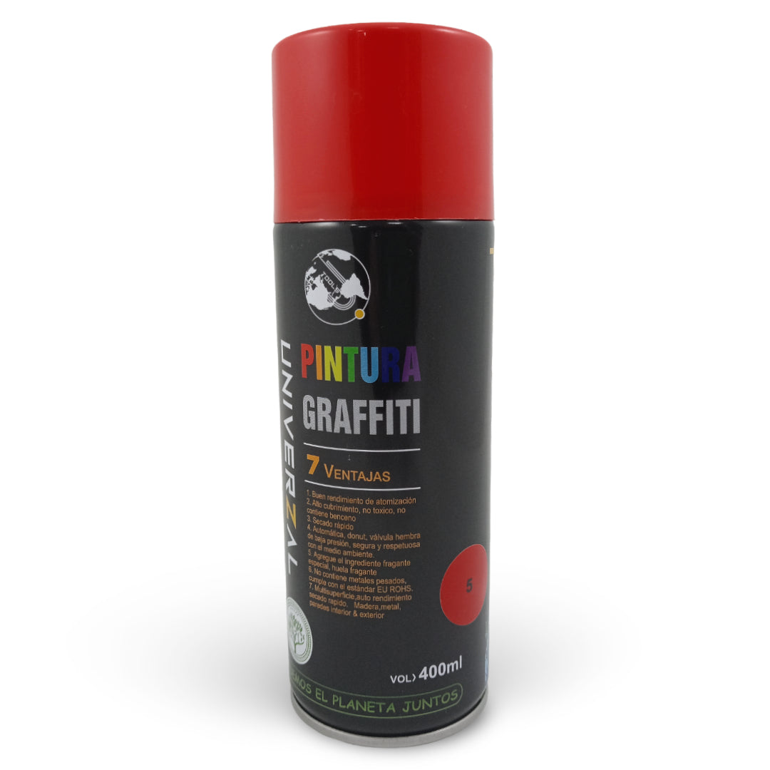 GRAF'5 Aerosol Graffiti Aerosol Graffiti 400 ml Aerosol Rojo Brillante Cartel Arte & Papelería