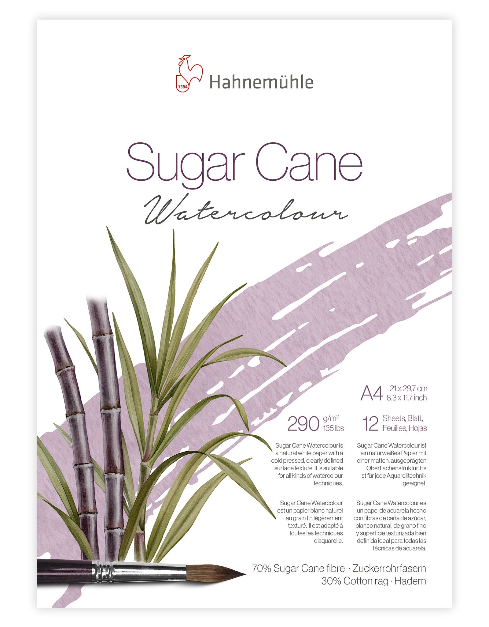 Papel acuarela Hahnemühle Sugar Cane 290 gr tamaño A4