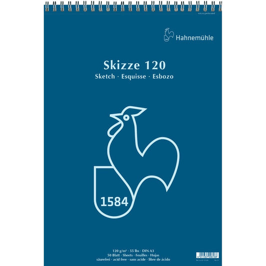 4011367096168 Bloc De Bocetos Blue Skizze Rooster 120gsm Espiral A3 Espiral 120 gsm Cartel Arte & Papelería