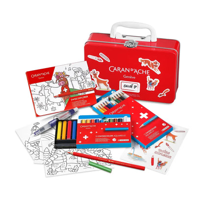 7630002353977 Swisscolor Travel Kit Caja Metalica Colores Variados Cartel Arte & Papelería
