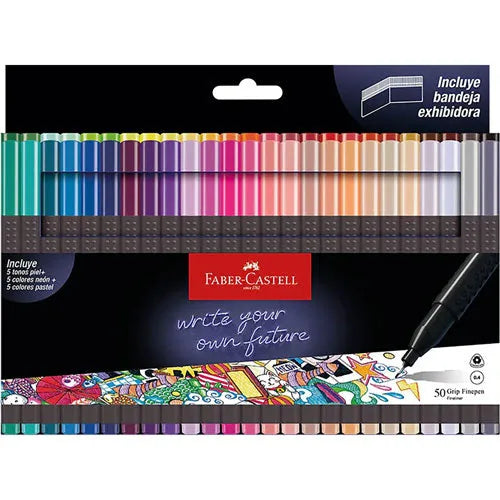 7754111030328 Rotulador Grip Finepen Faber Castell X 50 Unidades 451450 Surtido Cartel Arte & Papelería