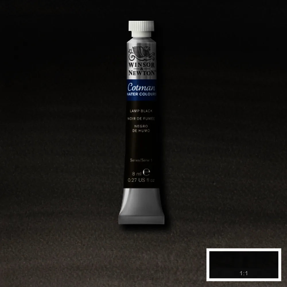 Acuarela Cotman Winsor and Newton, color negro de humo, ideal para tus obras. Cartel Arte & Papelería